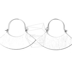 ERG-611-MR / 2PCS /箍趣味耳環/箍風扇耳環拉絲紋理 第1張的照片