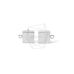 ERG-624-MR [2片]扁平立方體耳環/扁平立方Brused紋理郵 第1張的照片