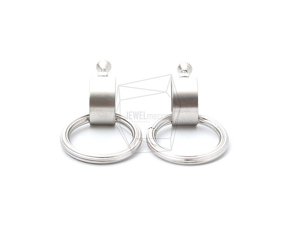 ERG-975-MR【每件2件】戒指耳環/螺旋彈簧，戒指扣耳環 第1張的照片