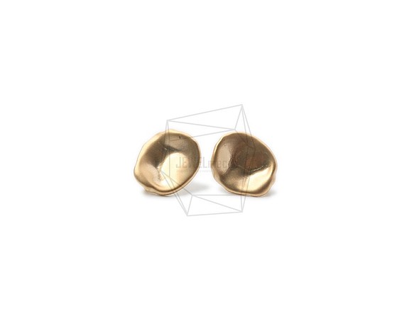 ERG-1002-MG【2個入り】ハンマードラウンドピアス/Hammered Round Post Earrings 1枚目の画像