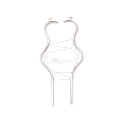 PDT-2047-MR【2個入り】ワイヤーカーブペンダント,Wire Drawing Curved Pendant 1枚目の画像