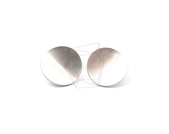 ERG-1061-MR【每包2件】圓形曲線耳釘 第1張的照片