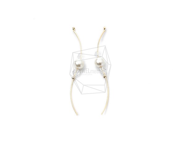 ERG-1206-G [2個]珍珠條耳環魅力，珍珠條耳環 第1張的照片