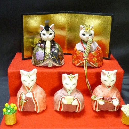 Y様オーダー品 猫のお雛様 5人飾り その他人形 ねこ工房ふぉれすと 