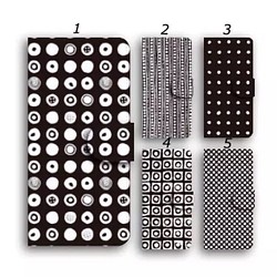 モノクロ スマホケース 送料無料 カバー 手帳型ケース 選べるミラー 白黒 お洒落 1枚目の画像