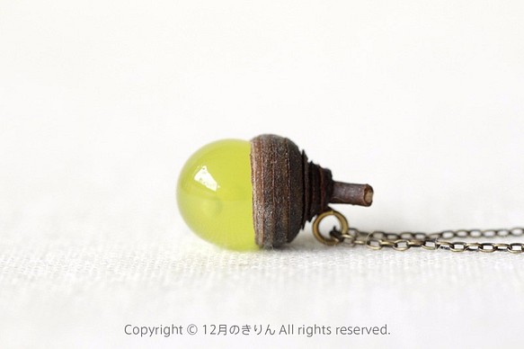 a drop of dream /acorn cup necklace -yellow 第1張的照片