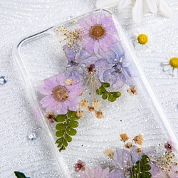 全機種対応iPhone13 Xperia Galaxy スマホケース 押し花ケース 人気 押し花 ❀ケース 花束 花物語 1枚目の画像