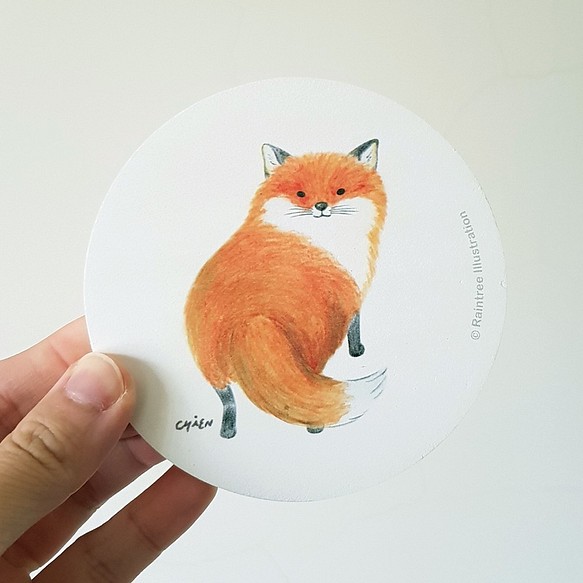 Puffy Fox 狐狸矽藻土吸水杯墊 2款可選 第1張的照片