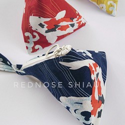 日本の鯉の風合い。ドラゴンボートフェスティバルが好きな贈り物です。自作[三角袋/ダイス袋/小銭入れ] 1枚目の画像