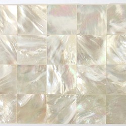 2.5cm 正方形 20個/袋 A Level 海水白蝶貝 天然シェルシート モザイクデコジュエリーデザイ インレイ 第1張的照片