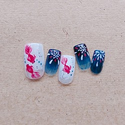 夏の和ネイル 金魚と水風船 ネイルチップ ネイルシール Aoimayu Nail 通販 Creema クリーマ ハンドメイド 手作り クラフト作品の販売サイト