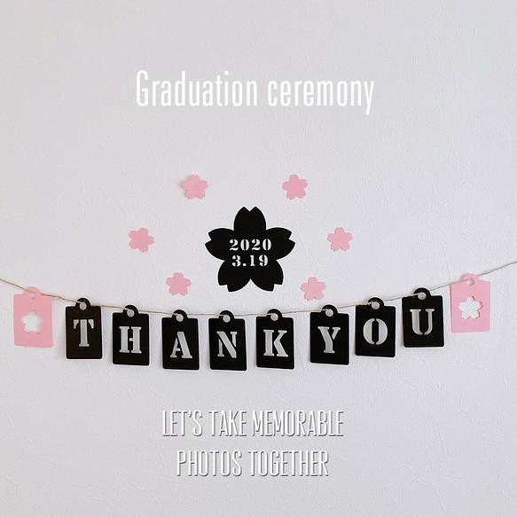 【送料無料】サンキュー　ガーランド 結婚式　卒業式　卒園式　謝恩会 飾り付けに　卒業記念品