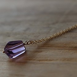 紫水晶&lt;滾筒切割·AAA&#39;&gt;項鍊（K14GF） 第1張的照片