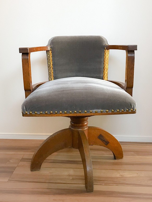昭和初期レトロ木製回転椅子 椅子（チェアー）・スツール 丸めがねの