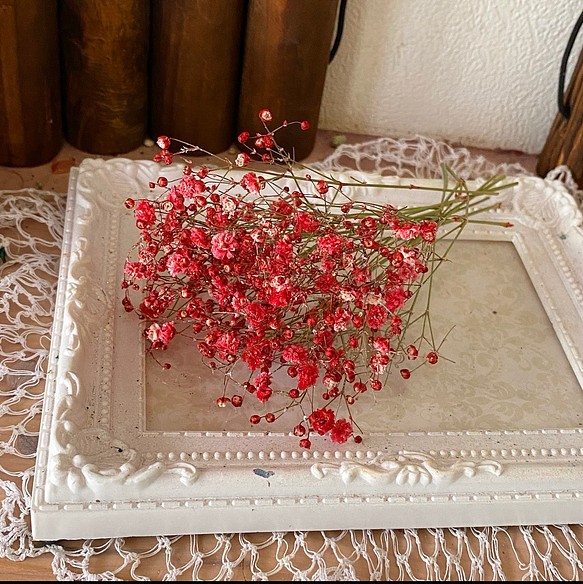 染めカスミ草レッドキラキララメ付き小分け❣️ハンドメイド花材ドライフラワー 史上最も激安 新作商品