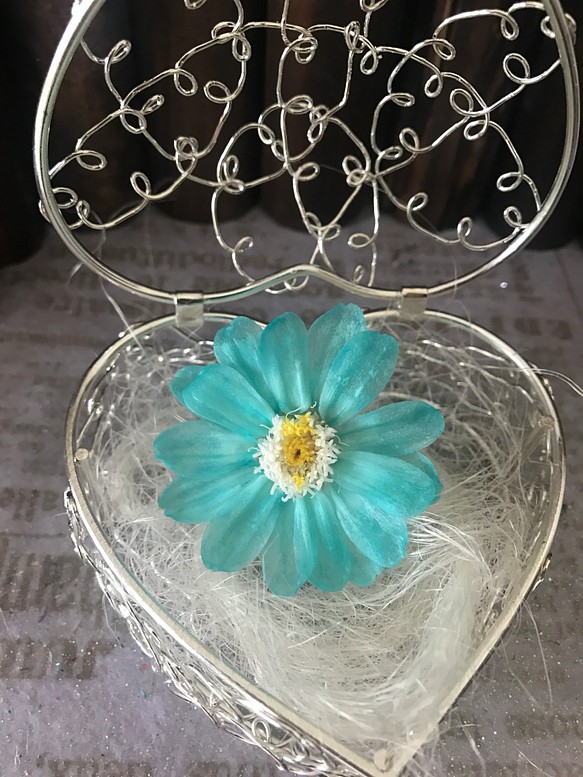 スカイブルージニアアレンジ加工❣️ハーバリウム花材プリザーブドフラワー 1枚目の画像