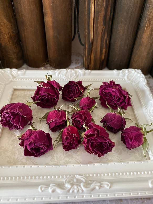 大地農園ミニ薔薇ドライワイン小分け❣️ハーバリウム花材ドライフラワー 1枚目の画像