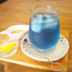 ブルーのお茶　バタフライピー 1枚目の画像