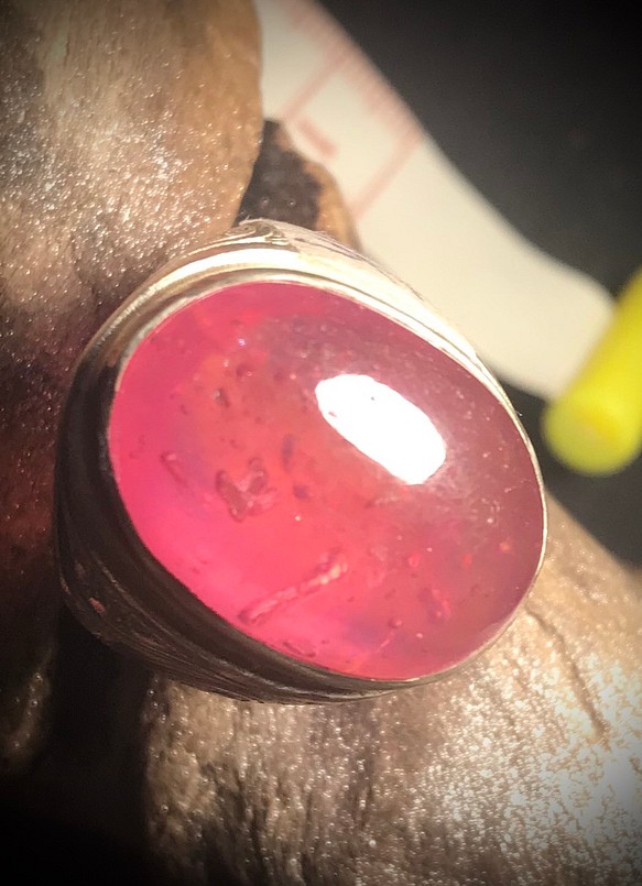 HQ Natural Srilanka Untreaded Padparadscha Sapphire Ring 1枚目の画像