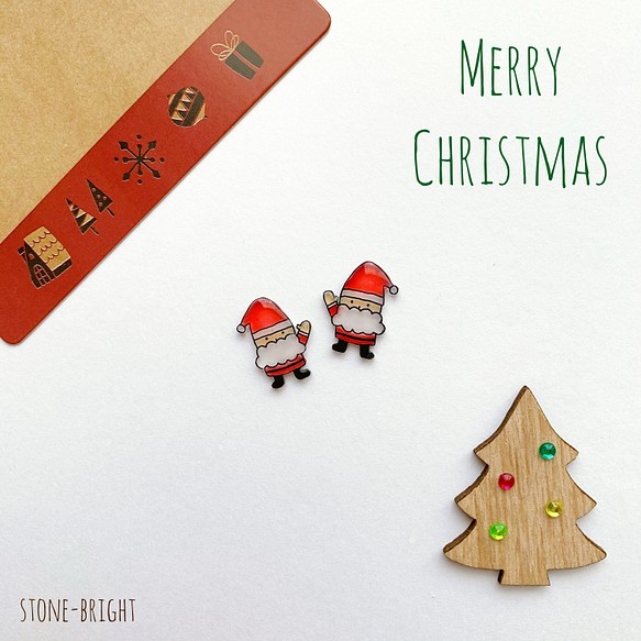 【再販①】 Merry Christmas＊サンタさんのピアス/イヤリング 1枚目の画像
