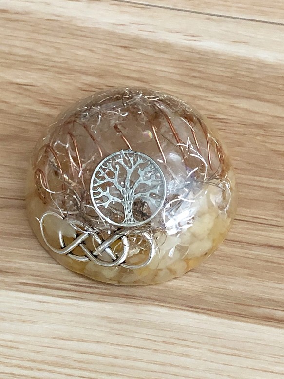 半球型　オルゴナイト イエローアベンチュリン 1枚目の画像