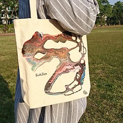 ｜Evolution 進化15｜ 壓克力顏料手繪提袋  Hand Drawn Bag 第1張的照片