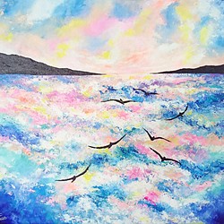 ｜Say Hi To My Ocean 4｜ Painting 45.5×38 cm Canvas 1枚目の画像