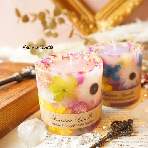 アロマ コロンと可愛いお花のキャンドル キャンドル キャンドルホルダー Katsina Candle 通販 Creema クリーマ ハンドメイド 手作り クラフト作品の販売サイト