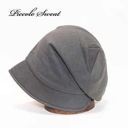 ピッコロ・スウェット/フリーサイズ　カーキ　UV　たためる帽子　風に飛ばない帽子 1枚目の画像