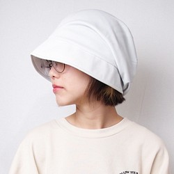 ピッコロ・モイスト/Mサイズ ホワイト キャスケット たためる帽子 風に飛ばない帽子 UV対策 1枚目の画像