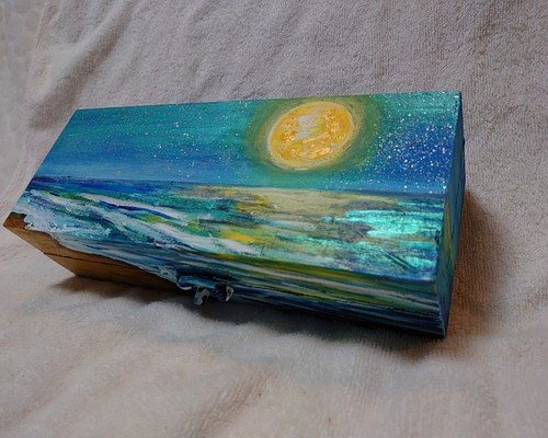 油絵 月下の海ボックス