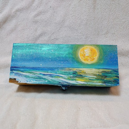 油絵 月下の海ボックス 絵画 ＨＲ 通販｜Creema(クリーマ 