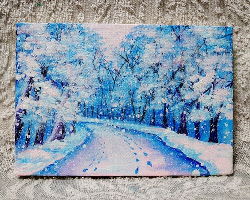 油絵 雪の道 絵画 ＨＲ 通販｜Creema(クリーマ) ハンドメイド・手作り 