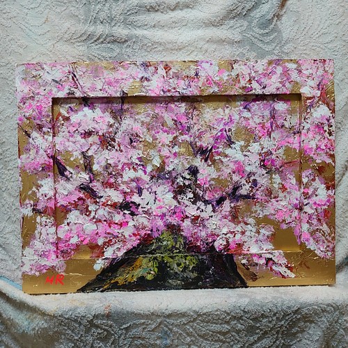 油絵 横河川の夜桜 絵画 ＨＲ 通販｜Creema(クリーマ)