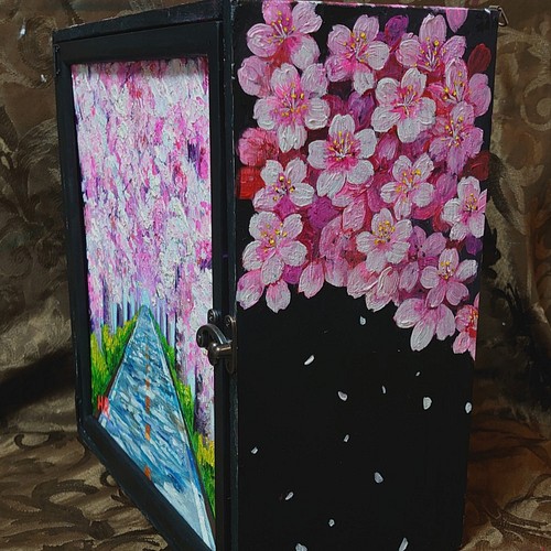 油絵 手作りボックス【桜】 絵画 ＨＲ 通販｜Creema(クリーマ)