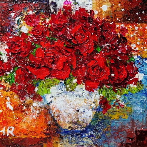薔薇の油絵　S.Harper