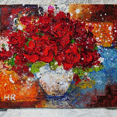 油絵 紅の薔薇 絵画 ＨＲ 通販｜Creema(クリーマ) ハンドメイド 