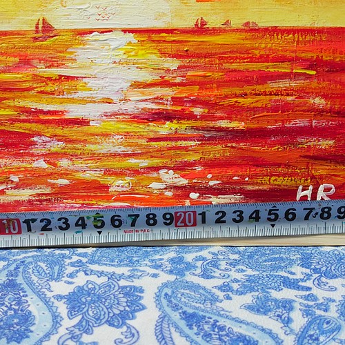 油絵 夕暮れのヨット 絵画 ＨＲ 通販｜Creema(クリーマ) ハンドメイド 