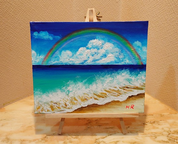 油絵 虹の海