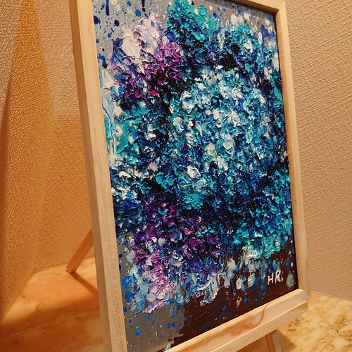 油絵 青い紫陽花 絵画 ＨＲ 通販｜Creema(クリーマ) ハンドメイド 