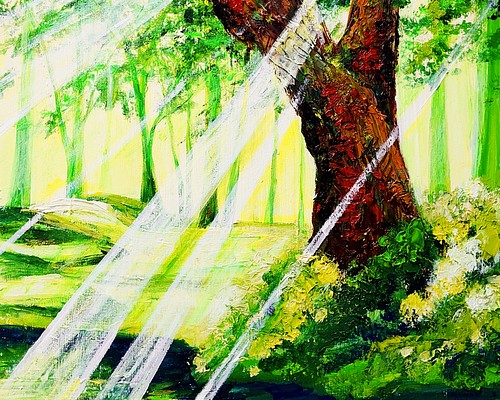 光る樹  油絵 絵画 アート