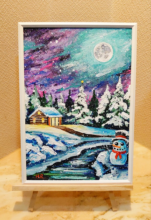 油絵 クリスマス夜に