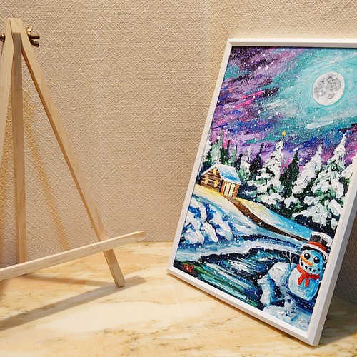 油絵 クリスマス夜に 絵画 ＨＲ 通販｜Creema(クリーマ)