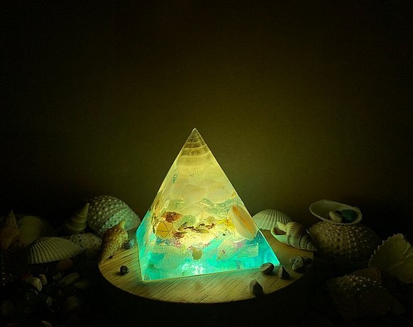 海洋風貝殼小夜燈 天然水晶氣氛燈 第1張的照片
