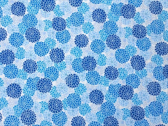 サザンクロス 生地【50×110cm】 菊 和柄 和風 花柄 涼しげ 夏 青 水色 ブルー 1枚目の画像