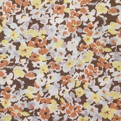 ローン 生地【140×50cm】 レーヨン100％ 小花 花柄 くすみカラー 秋 茶色 ブラウン 1枚目の画像