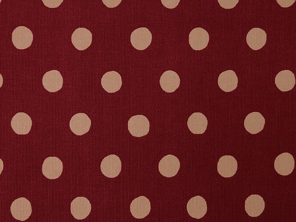 コーデュロイ 生地【50×110cm】 ドット柄 シンプル 綿100% コットン 布 ワインカラー レッド 赤 1枚目の画像