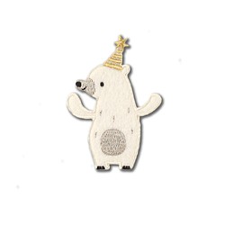 刺繍フェルトワッペン しろくま 白くま クマ 熊 かわいい 動物 アップリケ  <PTM-415> 1枚目の画像