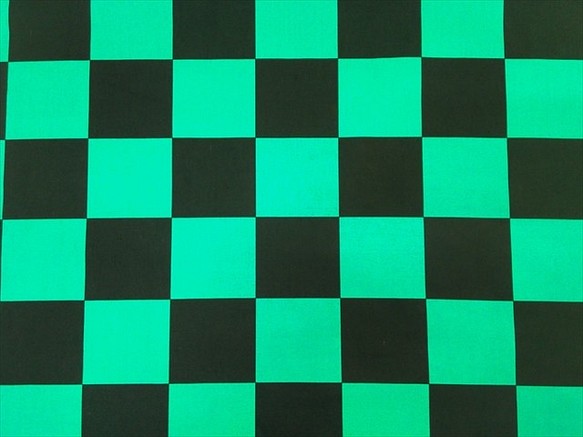 ブロード生地 【50×110cm】 市松 市松柄 大きめ 大きい 和柄 緑 黒 グリーン ブラック 1枚目の画像
