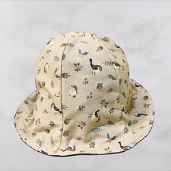 すずめのきしみ|クマの耳の帽子、ビーニー、親子の帽子、両面着用帽子 1枚目の画像